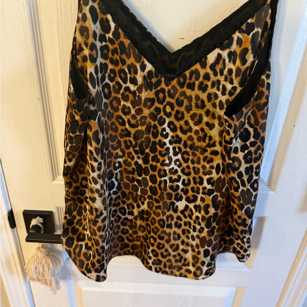 Express Animal Print Camisole with Black Trim - Picture 2 of 3